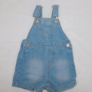 George Baby Girls 6-12 Months Blue Denim Short Overalls
